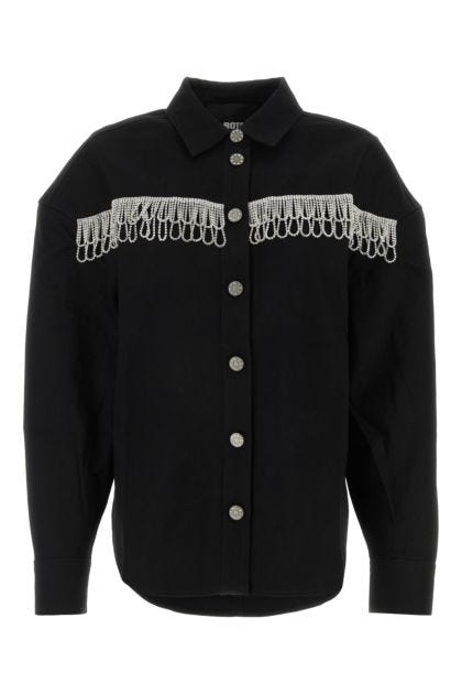Black cotton oversize shirt