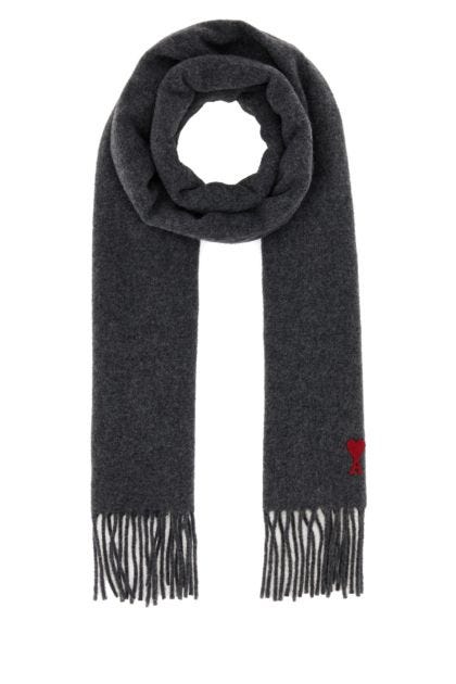 Melange graphite wool scarf 