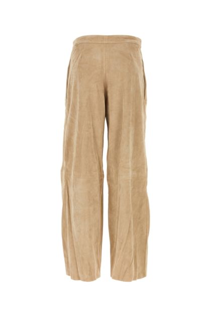 Sand suede wide-leg pant 