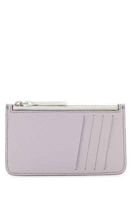 Lilac leather card holder
