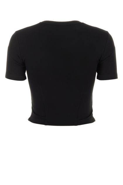Black stretch rayon blend t-shirt 