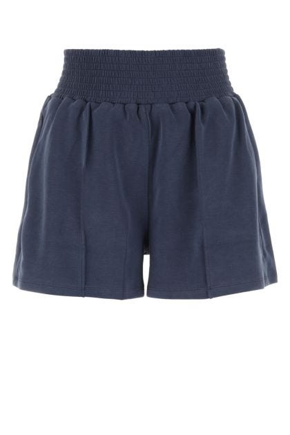 Air force blue stretch polyester blend shorts