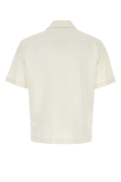 Ivory linen blend shirt