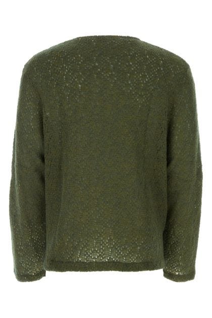 Military green acrylic blend sweater 
