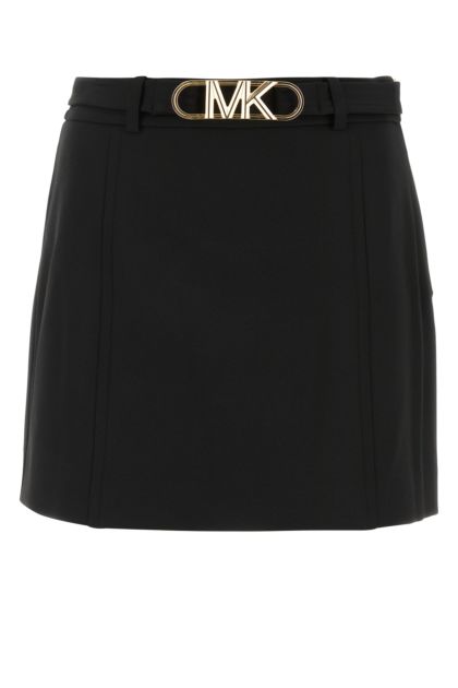 Black stretch polyester min skirt 