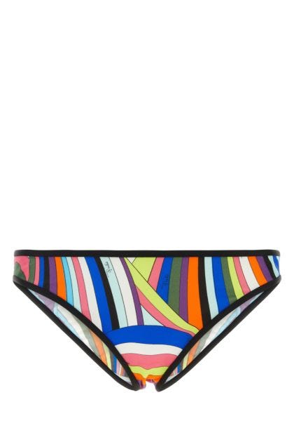 Printed stretch nylon bikini bottom