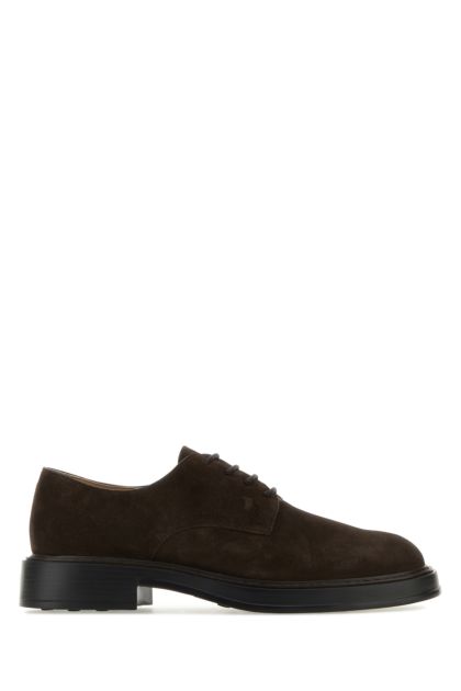 Dark brown suede lace-up shoes