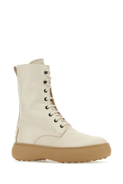 Ivory leather W. G. ankle boots