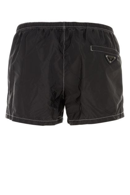 Black nylon swimming shorts