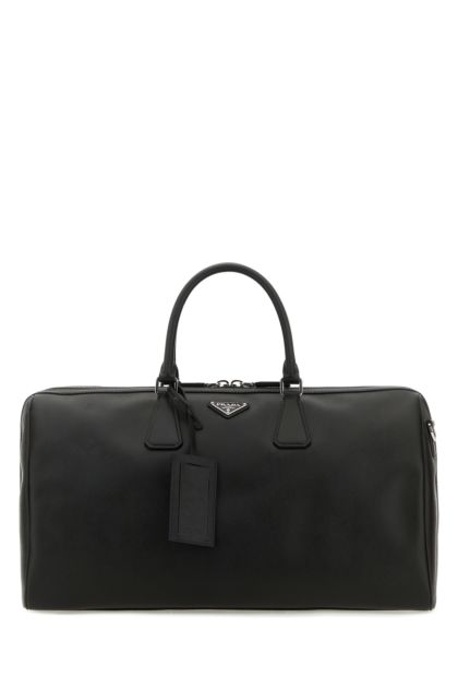 Black leather travel bag 