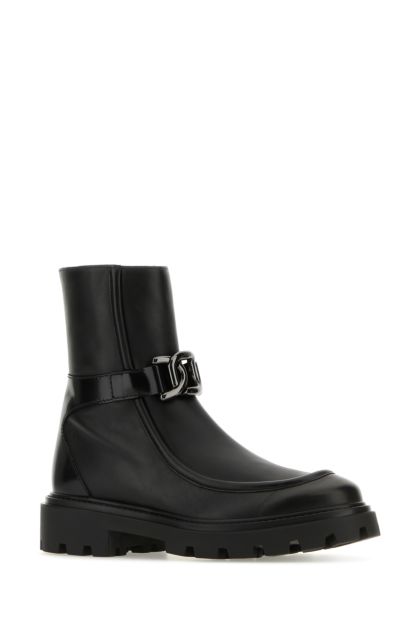 Black leather Kate ankle boots