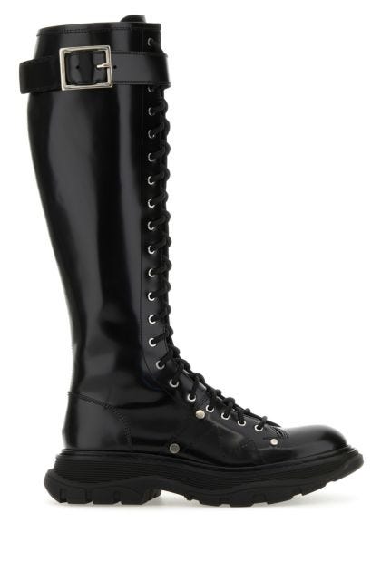 Black leather Tread Slick boots