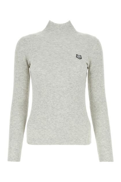 Melange grey wool blend sweater
