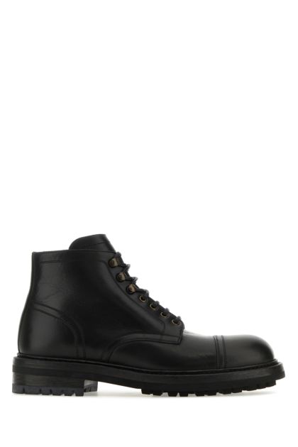Black leather Re-Edition ankle boots