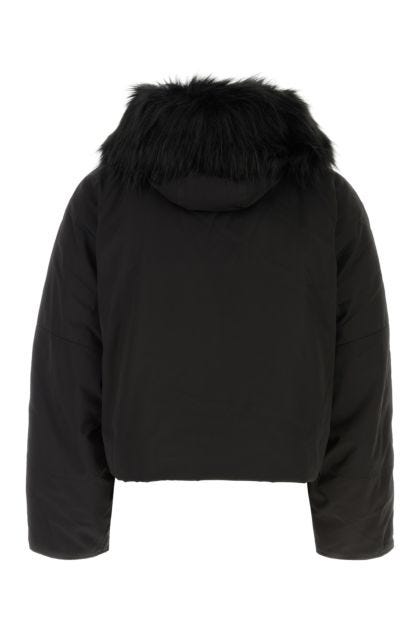 Black polyester padded jacket 