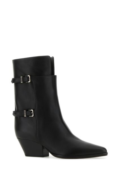 Black leather Thalestris ankle boots