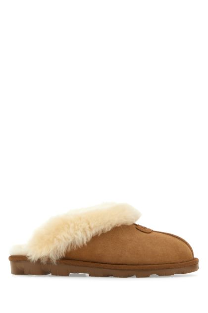 Camel suede Coquette slippers