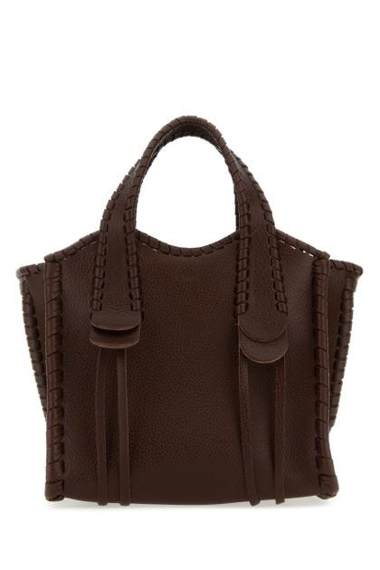 Chocolate leather Mony small handbag 