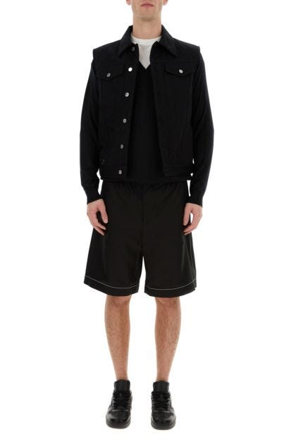 Black silk bermuda shorts 