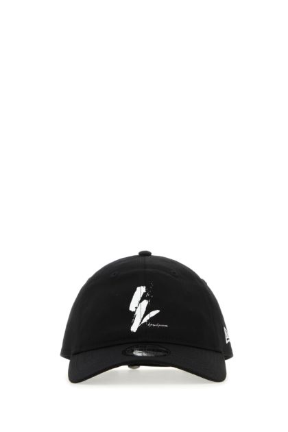 Black cotton blend baseball hat