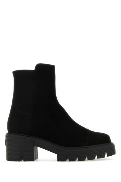 Black suede and fabric 5050 Soho ankle boots