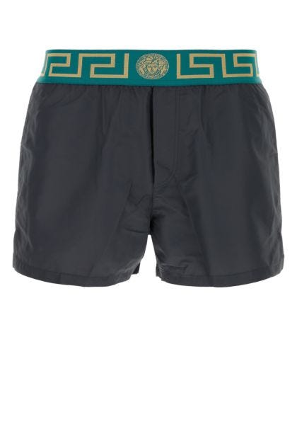 Charcoal polyester swimming shorts