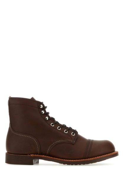 Brown leather Iron Ranger ankle boots