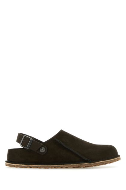 Dark brown suede Lutry slippers