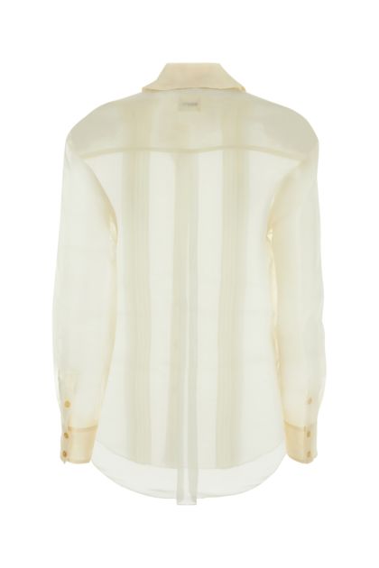 Ivory silk see-through shirt
