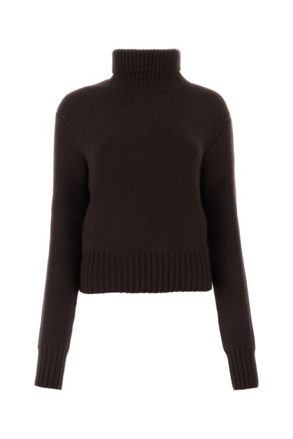 Dark brown stretch cashmere sweater