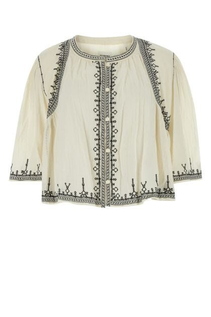 Ivory cotton Perkins blouse