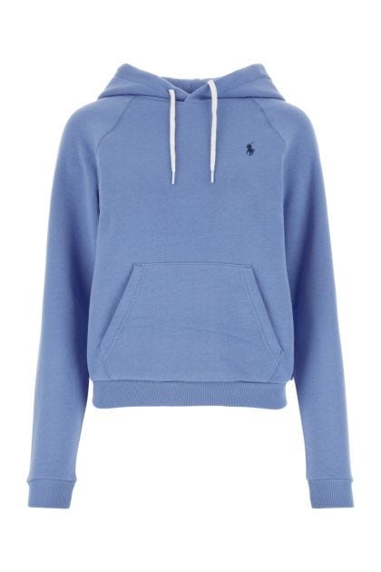 Cerulean blue cotton blend sweatshirt