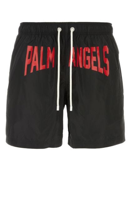 Black polyester swimming shorts