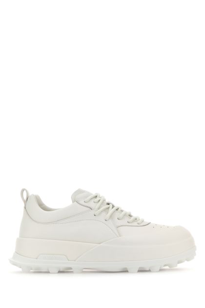 White leather and rubber sneakers
