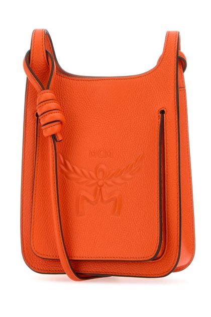 Dark orange leather Mini Himmel Hobo crossbody bag