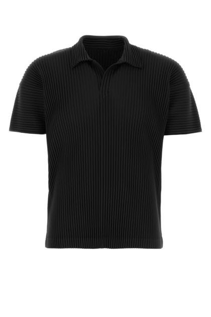 Black polyester polo shirt