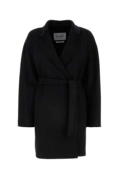 Black cashmere Harold coat