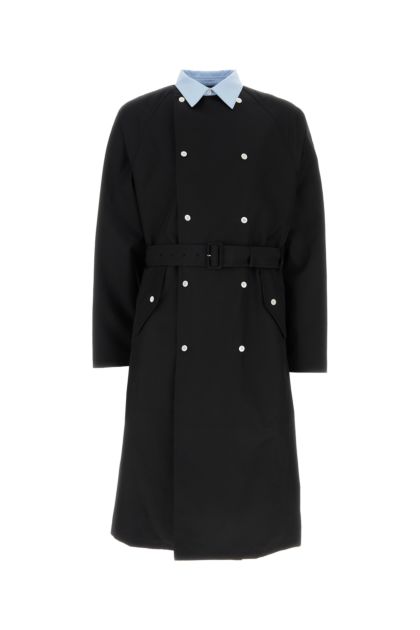 Black cotton trench coat 