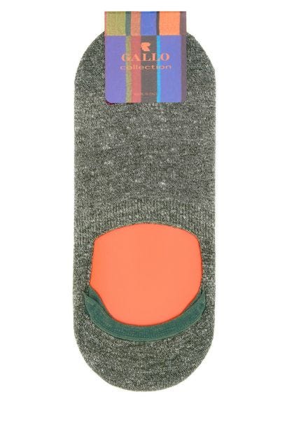 Melange grey stretch linen blend invisible socks