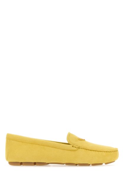 Yellow suede loafers