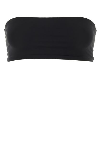 Black stretch polyester bandeau bra