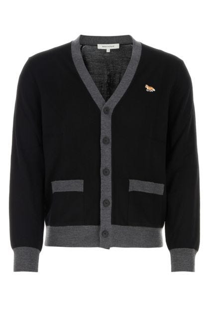Black wool cardigan 