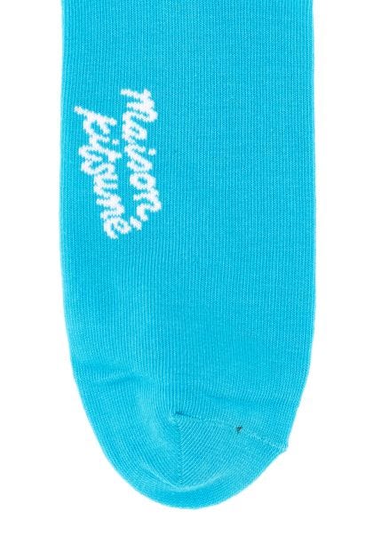 Turquoise stretch cotton blend Fox Head socks