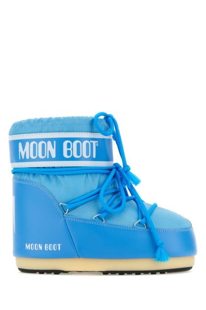 Fluo light blue nylon Icon Low ankle boots 
