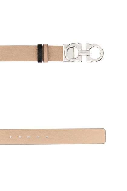 Cappuccino leather reversible belt 