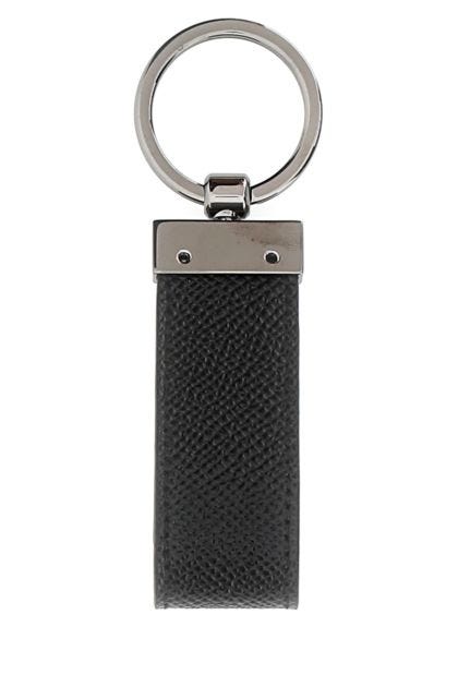 Black leather key ring