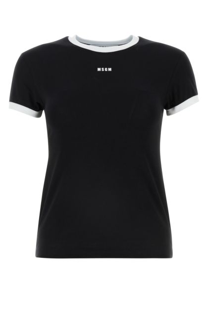 Black stretch cotton t-shirt