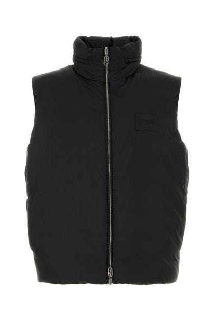 Black polyester Fendi X Stefano Pilati reversible down jacket 