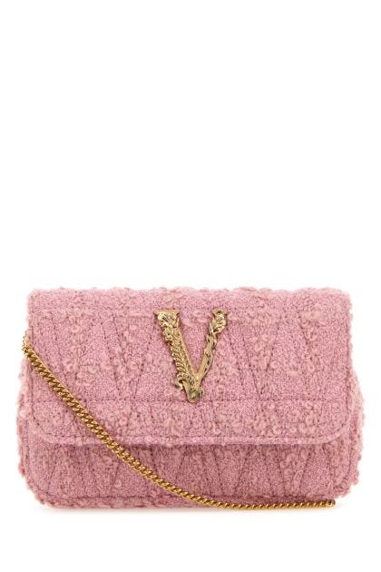 Pink fabric mini Virtus clutch
