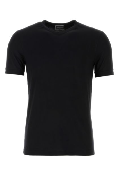 Black stretch viscose t-shirt